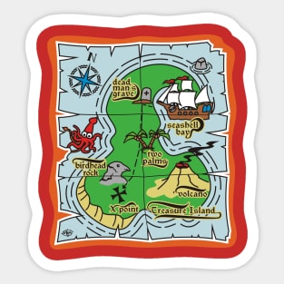 Pirate Treasure Map Sticker